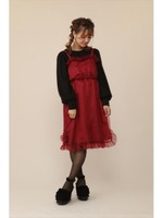 フリルオーガンジーキャミワンピ/ボルドー