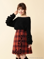 フロッキーチェックラップ風SK/オレンジ