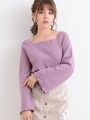【WEB限定価格】衿スカラップニットプルオーバー/ラベンダー