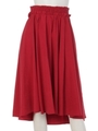 ピーチスキンウエストシャーリング前後差ヘムスカート/レッド