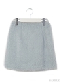 カーリーヘアファーミニスカート/ブルー