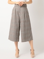 グレンチェックワイドパンツ/茶系