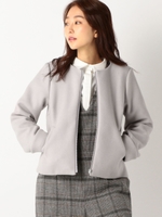 ノーカラージャケット/カーキ