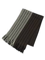 ラッセルへリンボン&ストライプマフラー/ブラック(419)