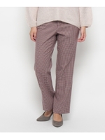 ソフトウォームチェック柄パンツ/ワインレッド(263)