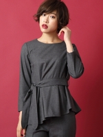 ペプラムブラウス（セットアップ対応）/グレー