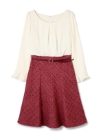 ミックスラメツイードドッキングワンピース/ブラック(010)