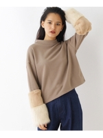 【WEB/新宿ルミネエスト店限定】二段配色フェイクファースウェットプルオーバー/ブラウン(042)