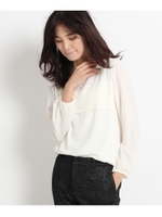 【洗える】[S]ティアードドビーシャツ/ホワイト(002)