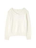 ◆大きいサイズ◆リボンネックニット/ブルー(110)