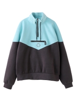 HALF ZIP SWEAT TOP/ライトブルー