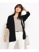 【洗える】[L]リブニットカーディガン+ジョーゼットブラウス/ライトベージュ(051)