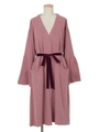 ハイショクベロアベルトニットガウン/ピンク