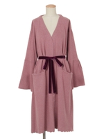 ハイショクベロアベルトニットガウン/ピンク
