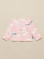 BABY ふわもこひつじプリント カーディガン/グレー