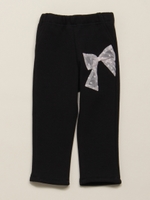 BABY フリース起毛 リボン飾り ガールズフル丈パンツ/ピンク