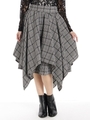 千鳥チェックイレギュラーヘムスカート/シロ
