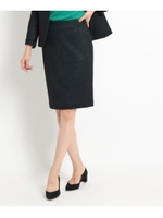 [L]ツイード風タイトスカート/ネイビー(493)