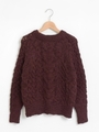 ぷくぷくケーブルニット/ボルドー