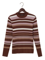 マルチボーダーリブプチハーフネック/コン