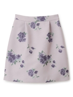 スイートフラワージャカードスカート/ネイビー