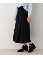 Aラインフレアマキシスカート/ブラック(019)