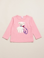 BABY ひつじの編みモチーフ 長袖Tシャツ/ピンク
