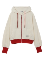 WAFFLE ZIP HOODIE/ホワイト