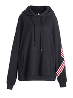 バック刺繍ビッグプルオーバーパーカー/ブラック