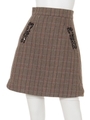 ビジュー付Aラインスカート(チェック)/チェック