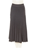 プリーツロングニットスカート/ブラウン