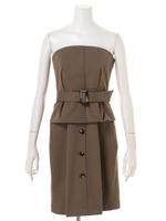 タイトビスチェワンピース(カーキ、ギンガムチェック)/カーキ