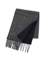 ヘリンボンリバーシブルマフラー/ネイビー(093)