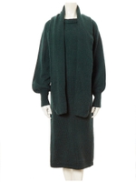 ストールドッキングウール混ニットワンピース/グリーン