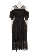 チュールプリーツドレス（オケージョン）/ブラック