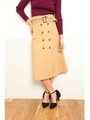 トレンチ風Ａラインスカート/ベージュ(040)