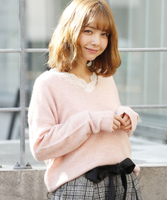マイルドネスゆるVネックプルオーバー