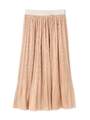 消しプリーツロングラメスカート/テラコッタ(050)