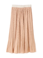 消しプリーツロングラメスカート/テラコッタ(050)