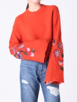 FLOWER EMBROIDERYハイネックニットPO/ORG