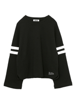 LINE SLEEVE TOP/ブラック