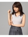 [L]【洗える】メリノオプティモ リブタンクトップ/ライトグレー(011)