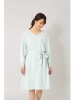 ウエストリボンニットワンピース/ライトグリーン(130)