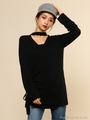2WAYニットブラウス/ブラック