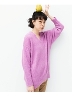 ウール混ブークレーニットプルオーバー/ブラック(019)