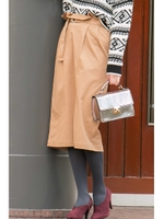 サッシュベルト付チノタイトスカート/ベージュ(040)