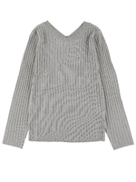 ・3メリットリブニットプルオーバー/杢グレー