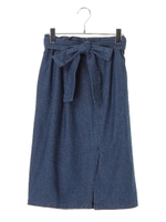 ・スリット入りタイトスカート/インディゴ