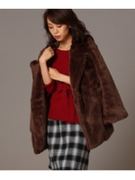 エコファーノーカラーミディジャケット/ブラウン(042)