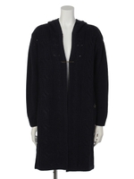 ケーブルニットフードコーディガン/NV